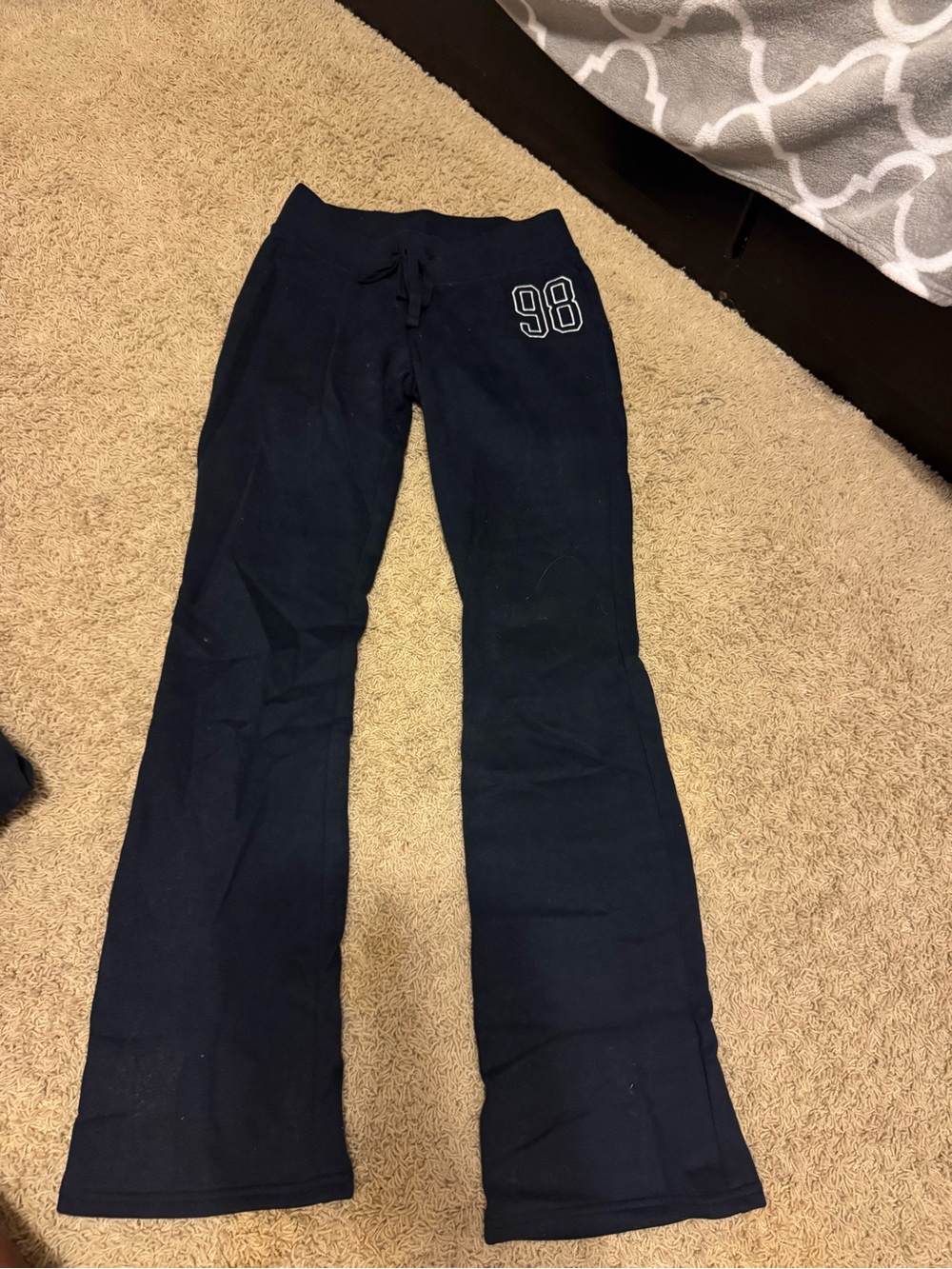Hollister Navy Drawstring Sweatpants with '98' Accent